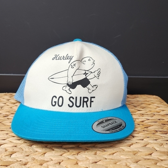 Hurley Transportation Other - Hurley Vintage Trucker Snapback Hat   With Tattoo Surfer Dude  NEW
